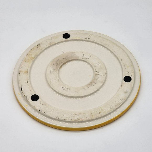 Temp-tations by Tara Hot Plate Lovely Yellow Old World Round Hand Painted - Picture 2 of 3